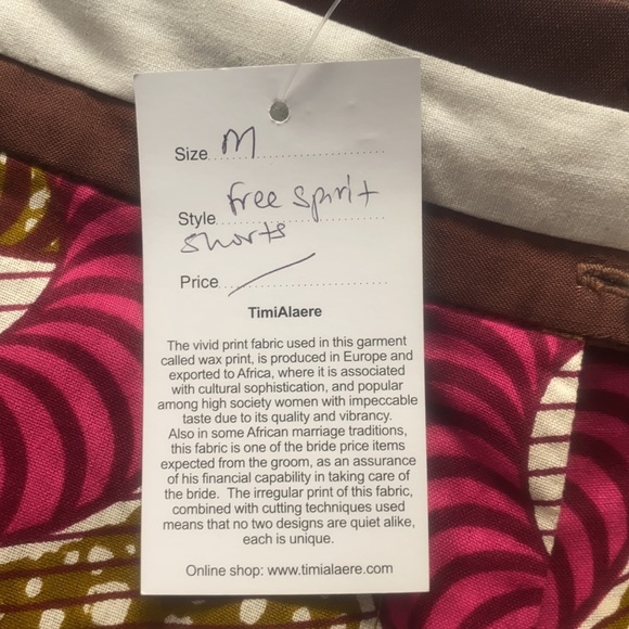 Shorts- Free Spirit Cotton Pink Circle Print - Picture 4 of 4